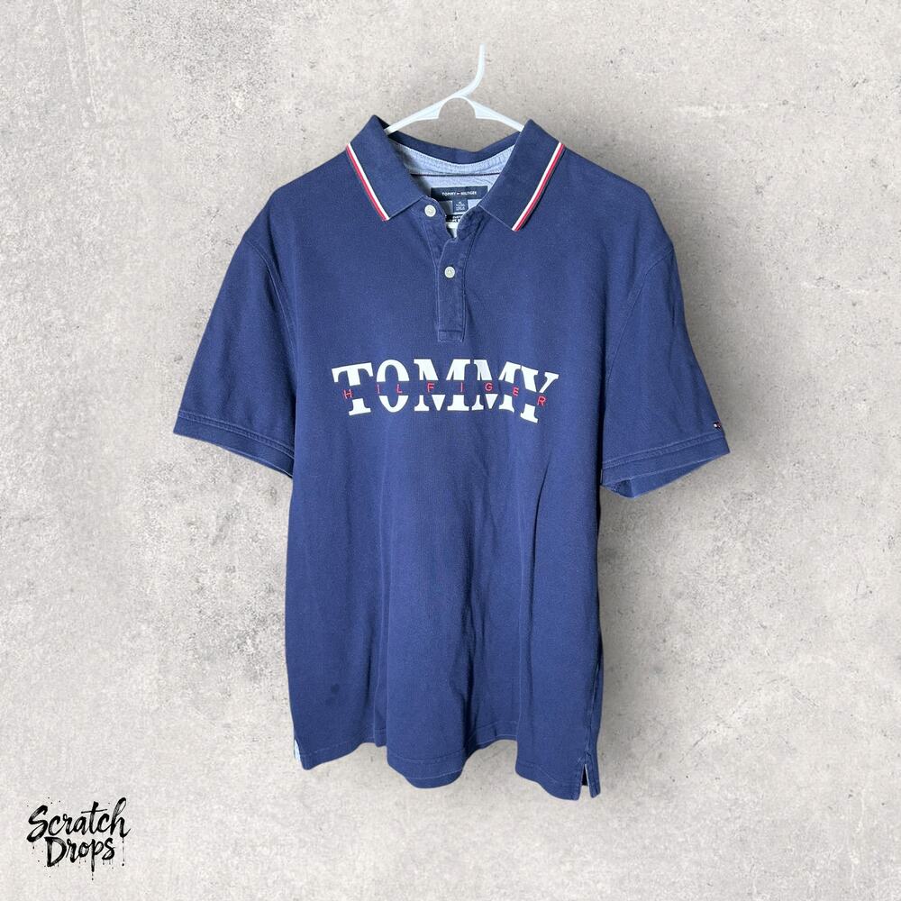 Tommy Hilfiger Blue Polo Shirt XL Classic Short Sleeve Casual Men's Wear